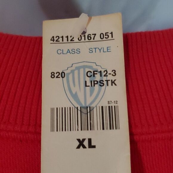Twenty Warner Bros. Lipstick Red Sweatshirt XL - Picture 4 of 4